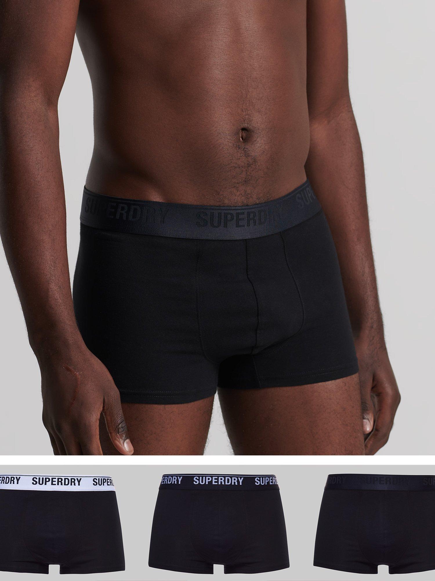 Superdry Organic Cotton Trunk Triple Pack, Black Mix