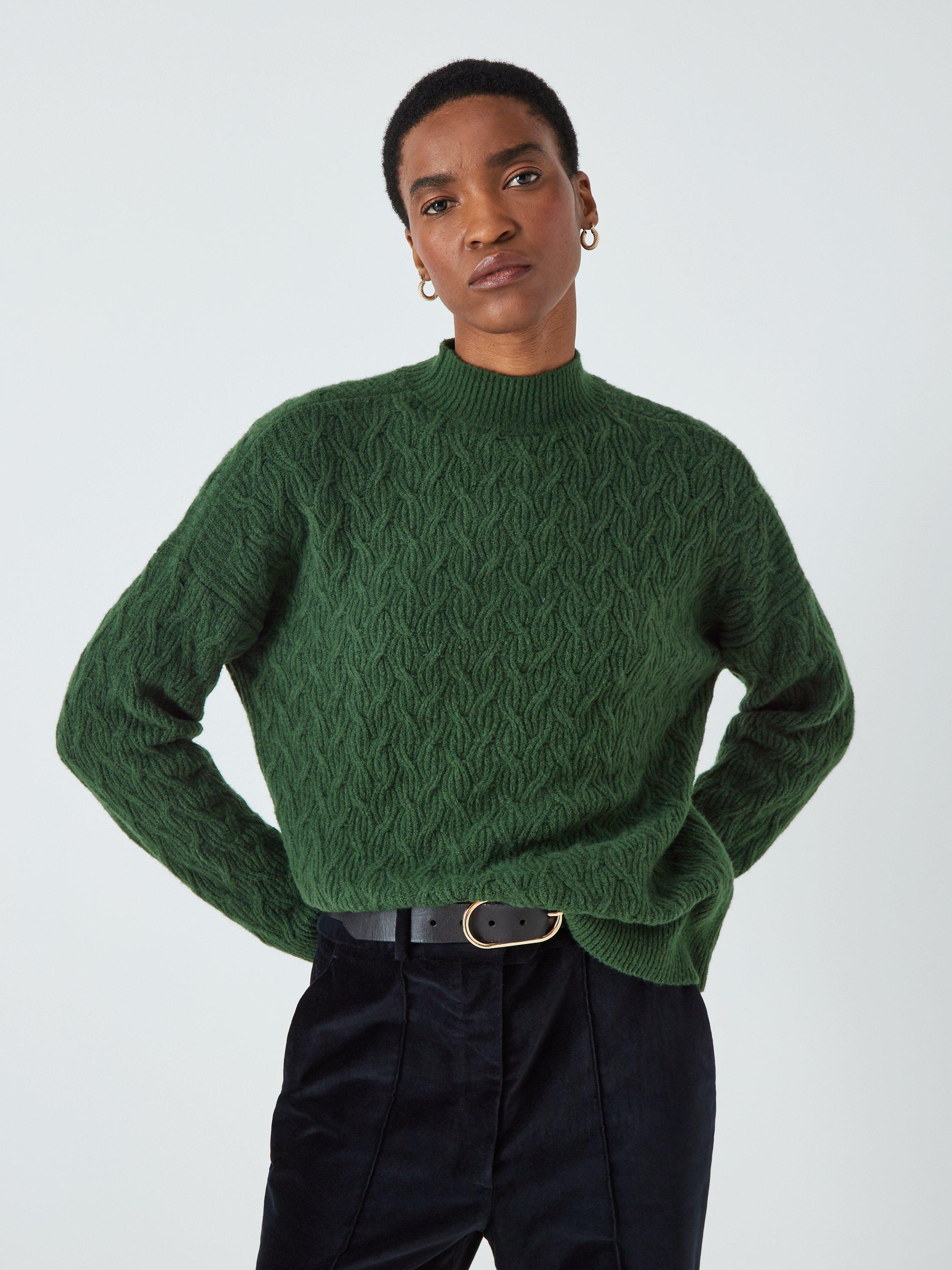 John Lewis Soft Funnel Neck Cotton Jumper, Sycamore