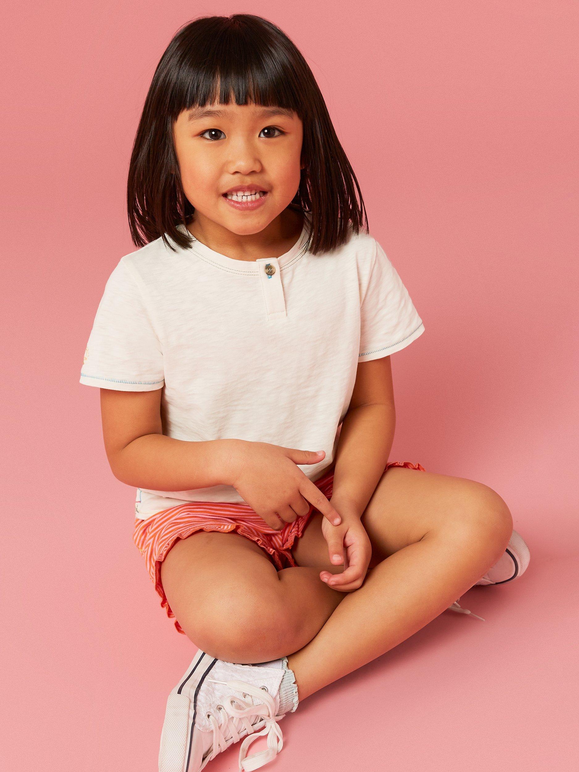 White Stuff Kids' Casey Plain Short Sleeve T-Shirt, Natural White