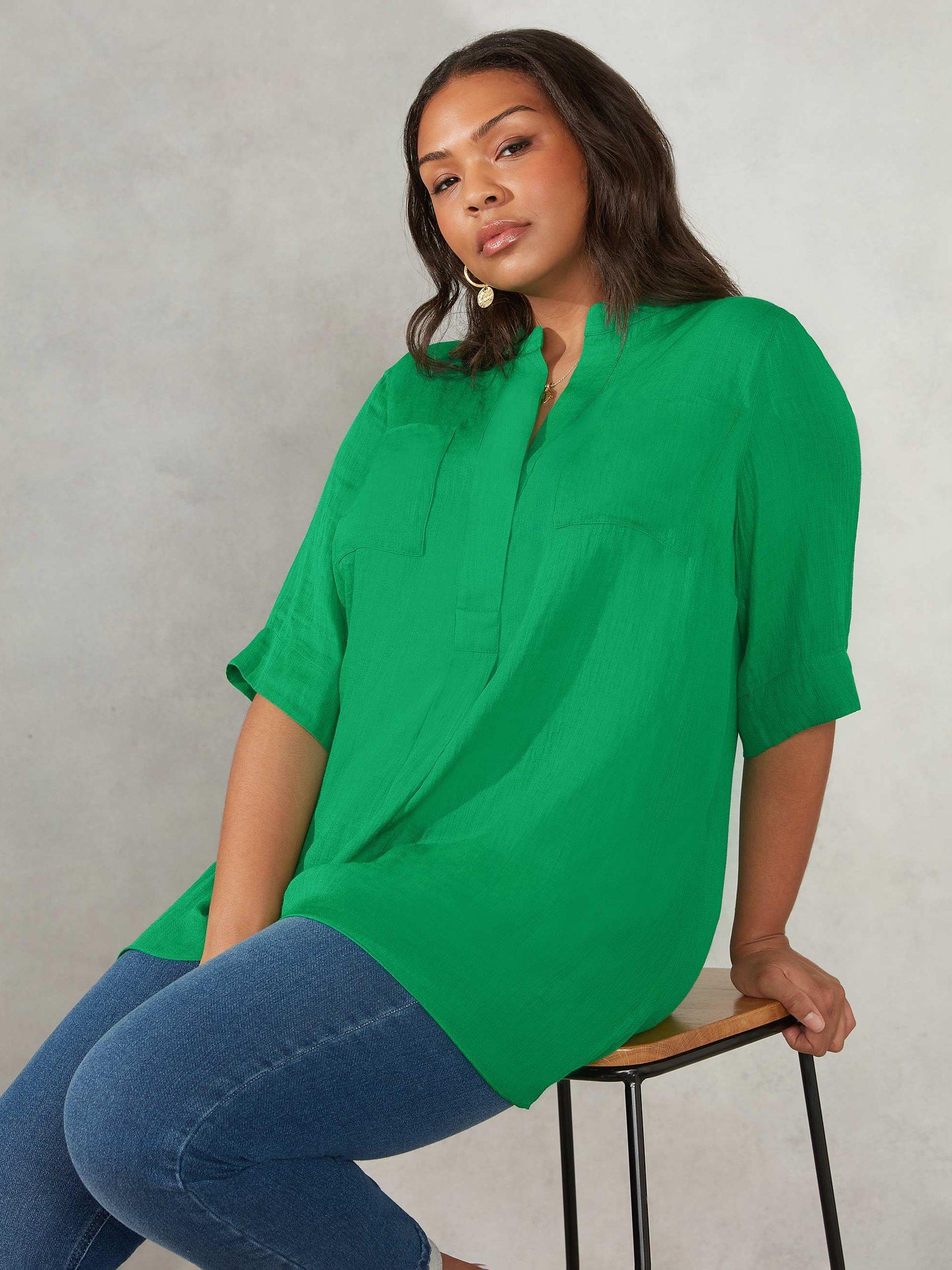 Live Unlimited Curve Chambray High Low Blouse