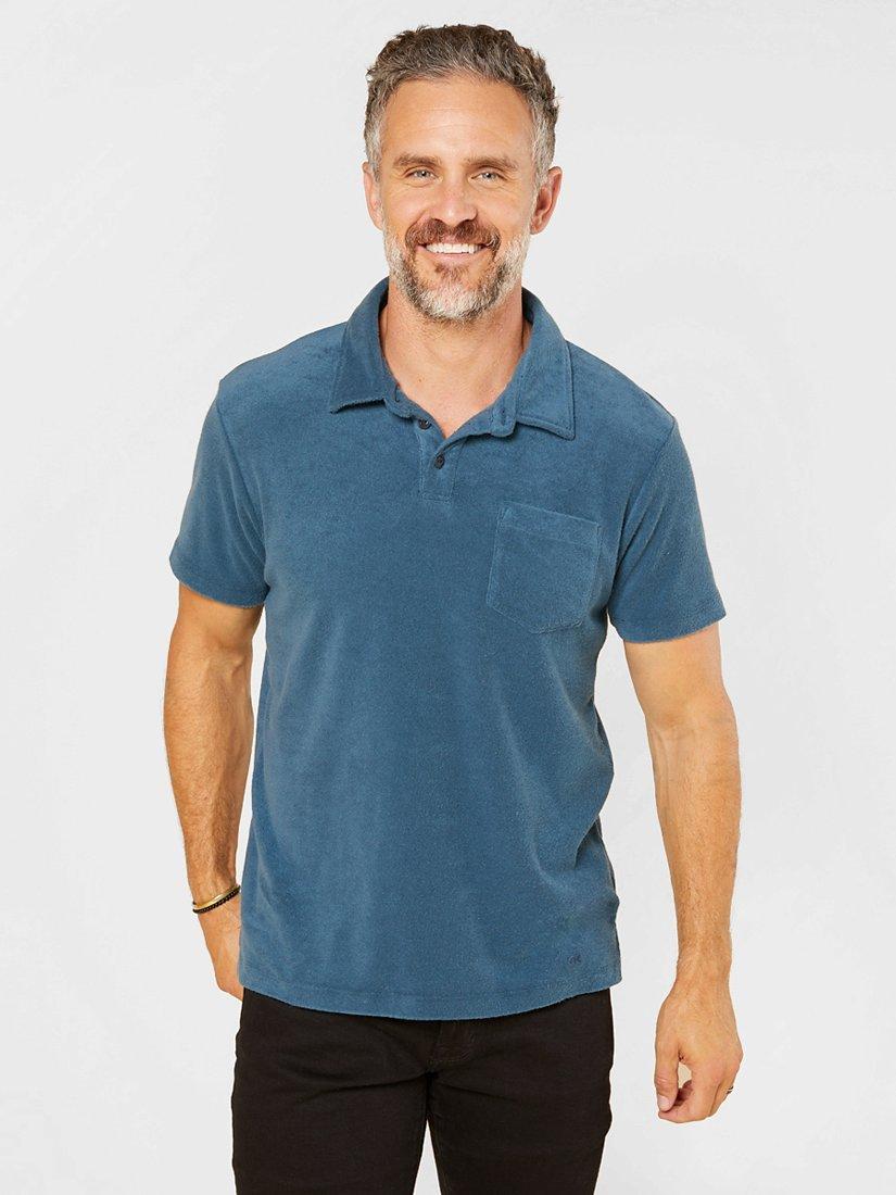 Outerknown Hightide Polo Top, Deep Sea
