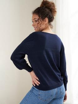 Truly Lurex Stripe Jumper - view 2, Midnight