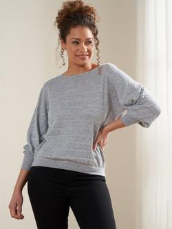 Truly Lurex Stripe Jumper, Grey