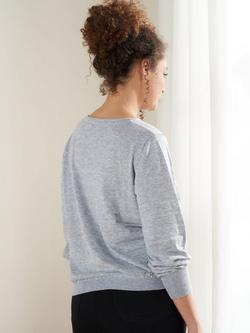 Truly Lurex Stripe Jumper - view 2, Grey