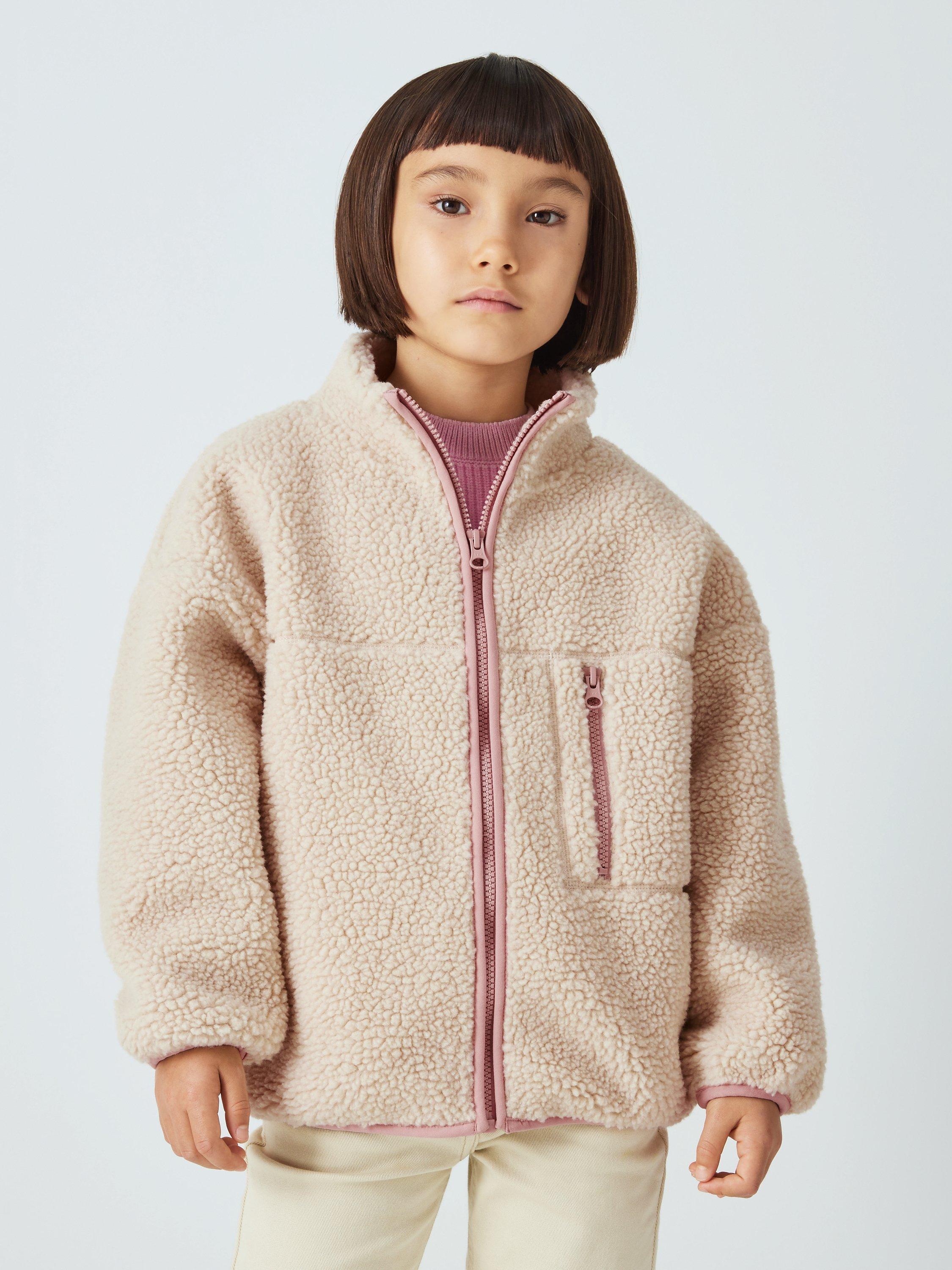 John Lewis Kids' Plain Borg Zip Through Fleece