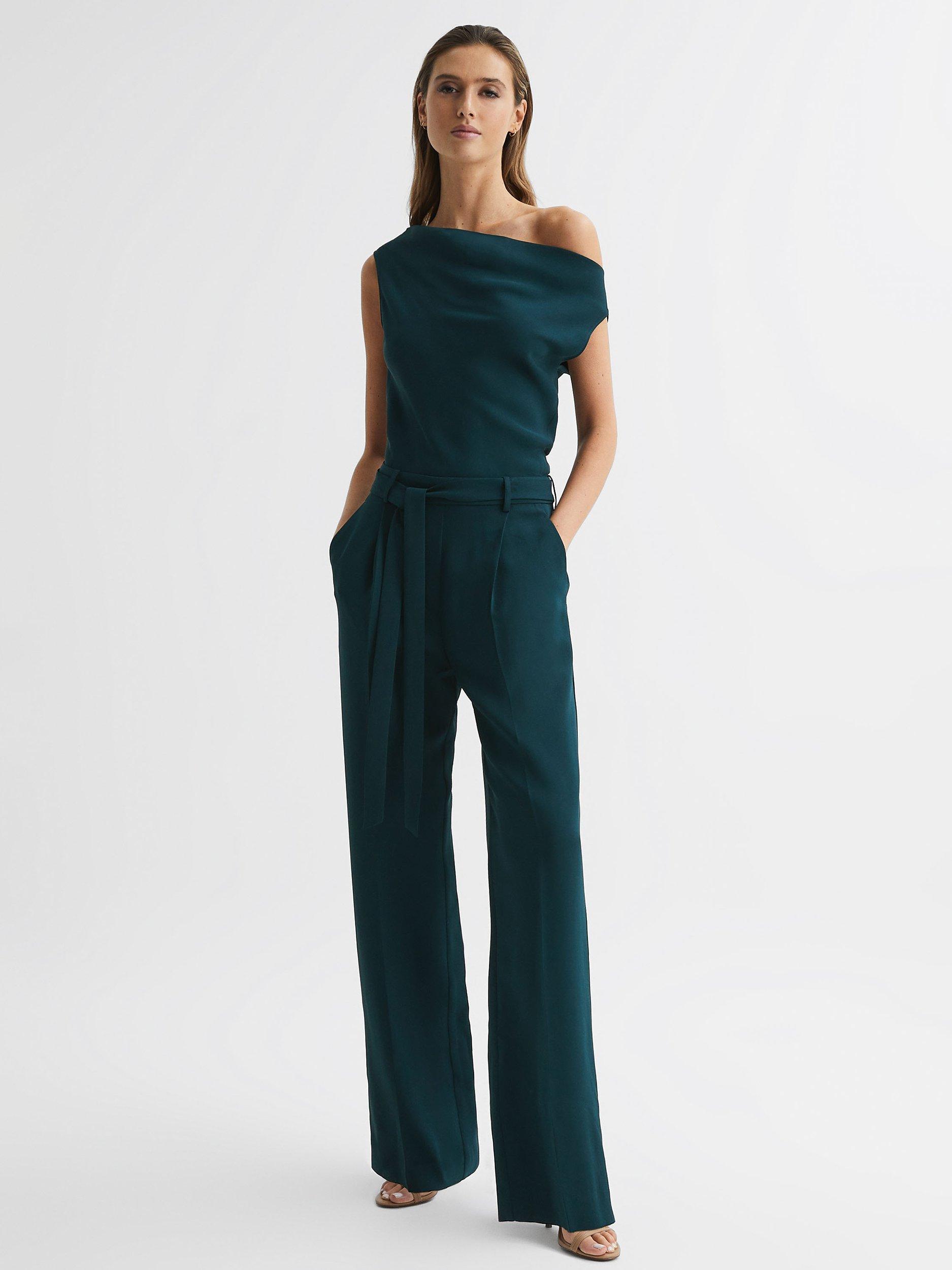 Reiss Maple Off The Shoulder Jumpsuit, Teal