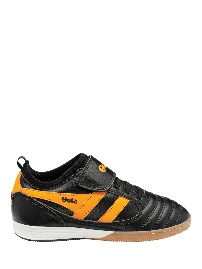 Product image 1 of 6, which shows Gola Kids' Junior Performance Ceptor TX QF Football Trainers, Black/Sun, 28