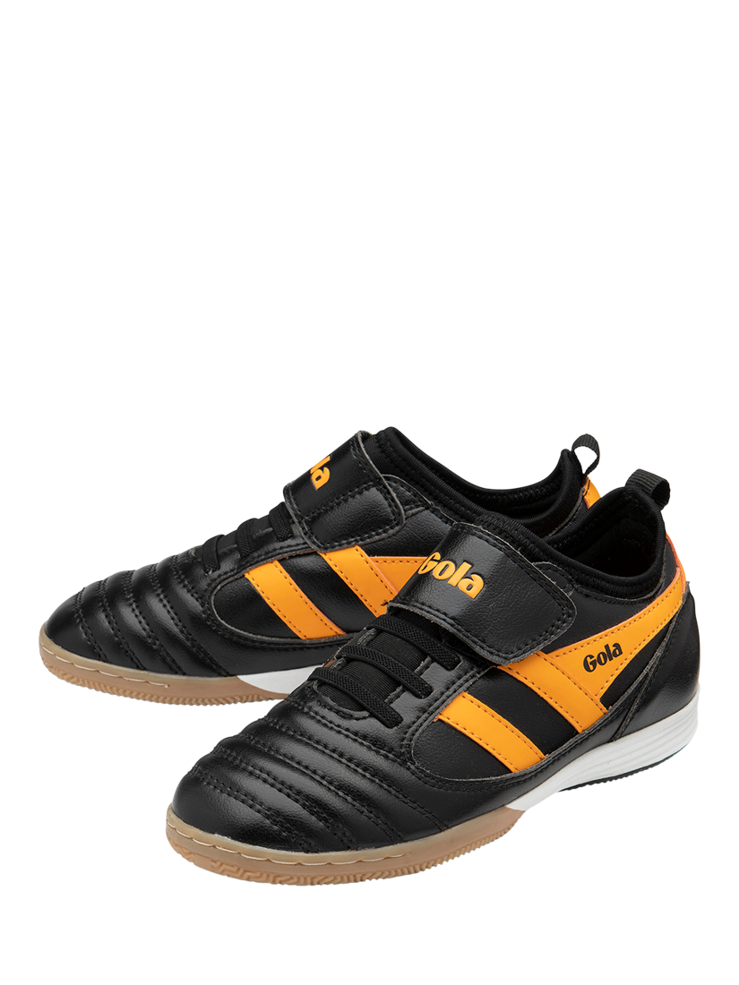 Product image 3 of 6, which shows Gola Kids' Junior Performance Ceptor TX QF Football Trainers, Black/Sun, 28