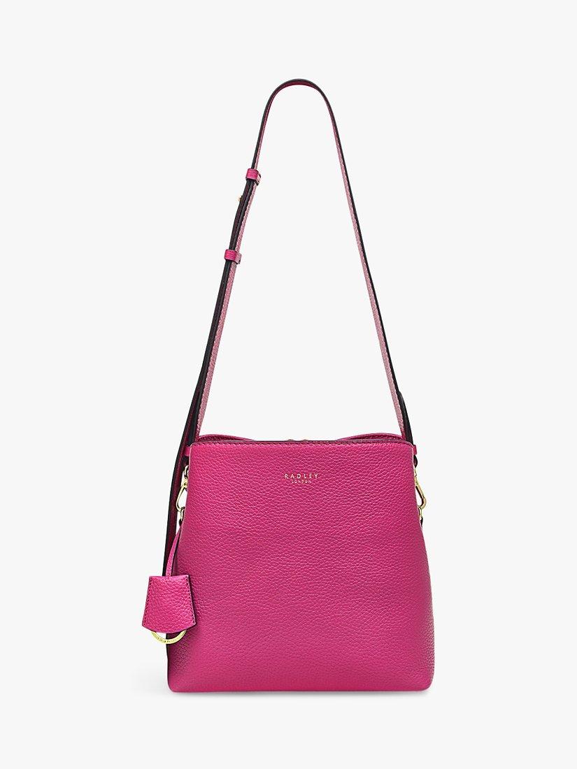 Radley Dukes Place Grained Leather Medium Crossbody Bag, Cerise, One Size