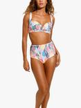 Panos Emporio Chara Leaf Print Fold Over Bikini Brief, Multi