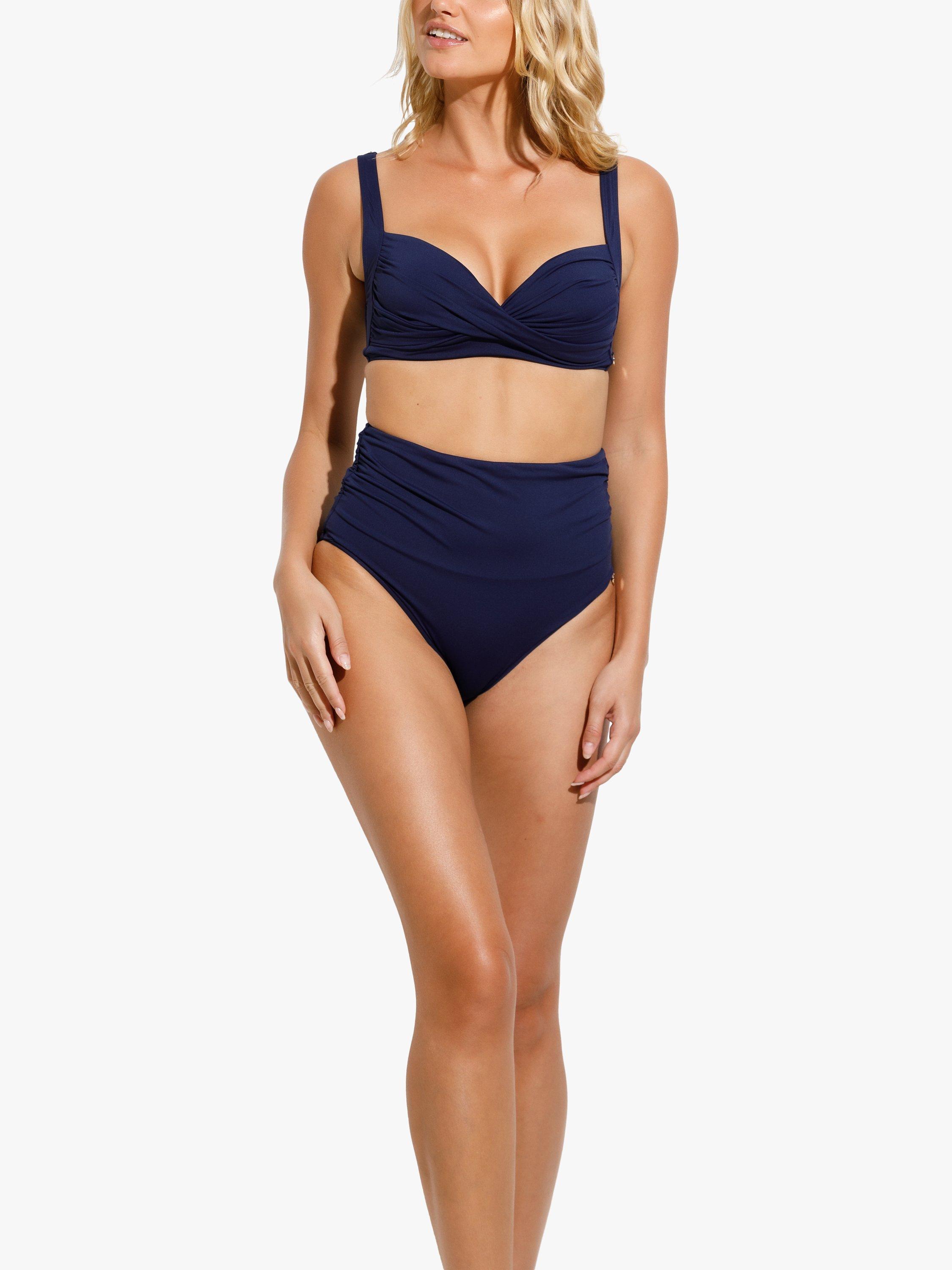 Product image 1 of 4, which shows Panos Emporio Chara Fold Over Bikini Brief, Navy, 8
