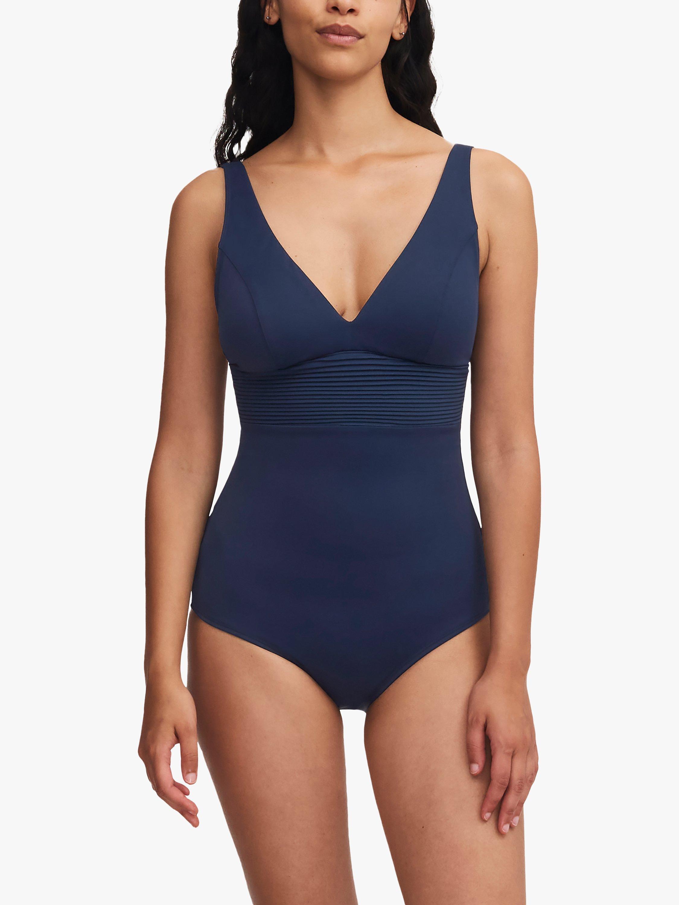 Femilet Arizona Wirefree Plunge Swimsuit, Black Iris