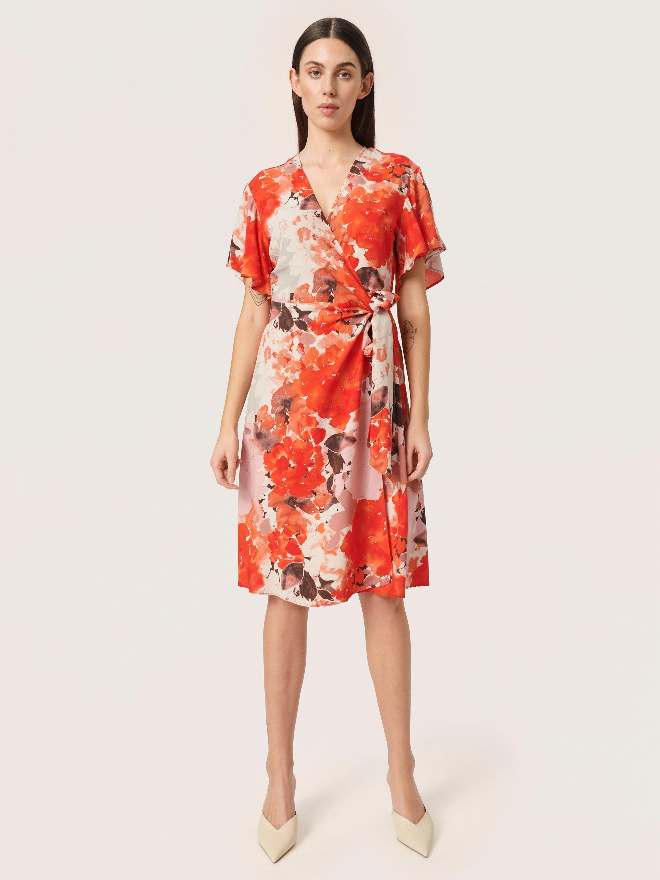 Soaked In Luxury Indre Gaby Floral Print Dress, Red
