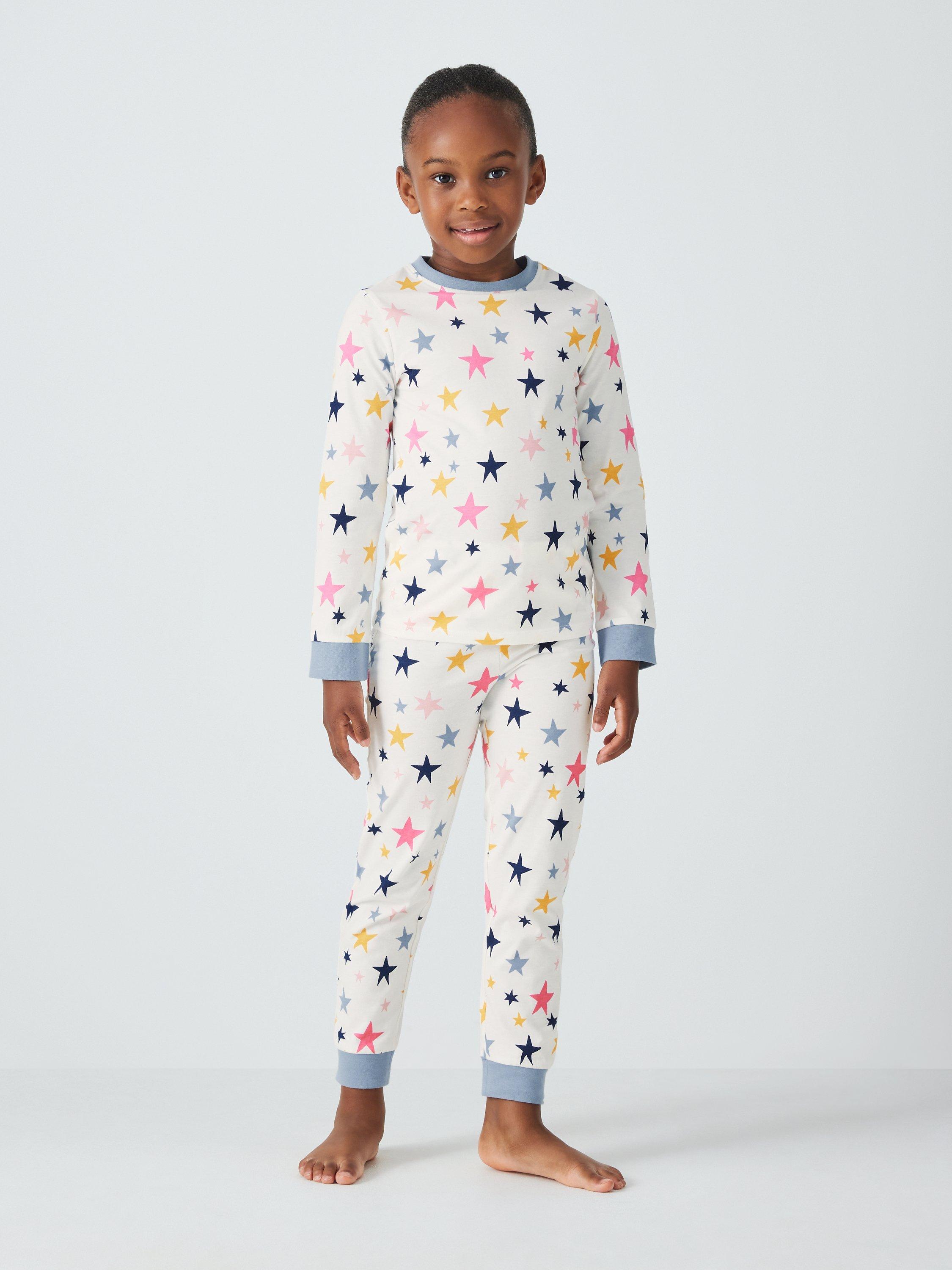 John Lewis ANYDAY Kids' Star Pyjamas, White