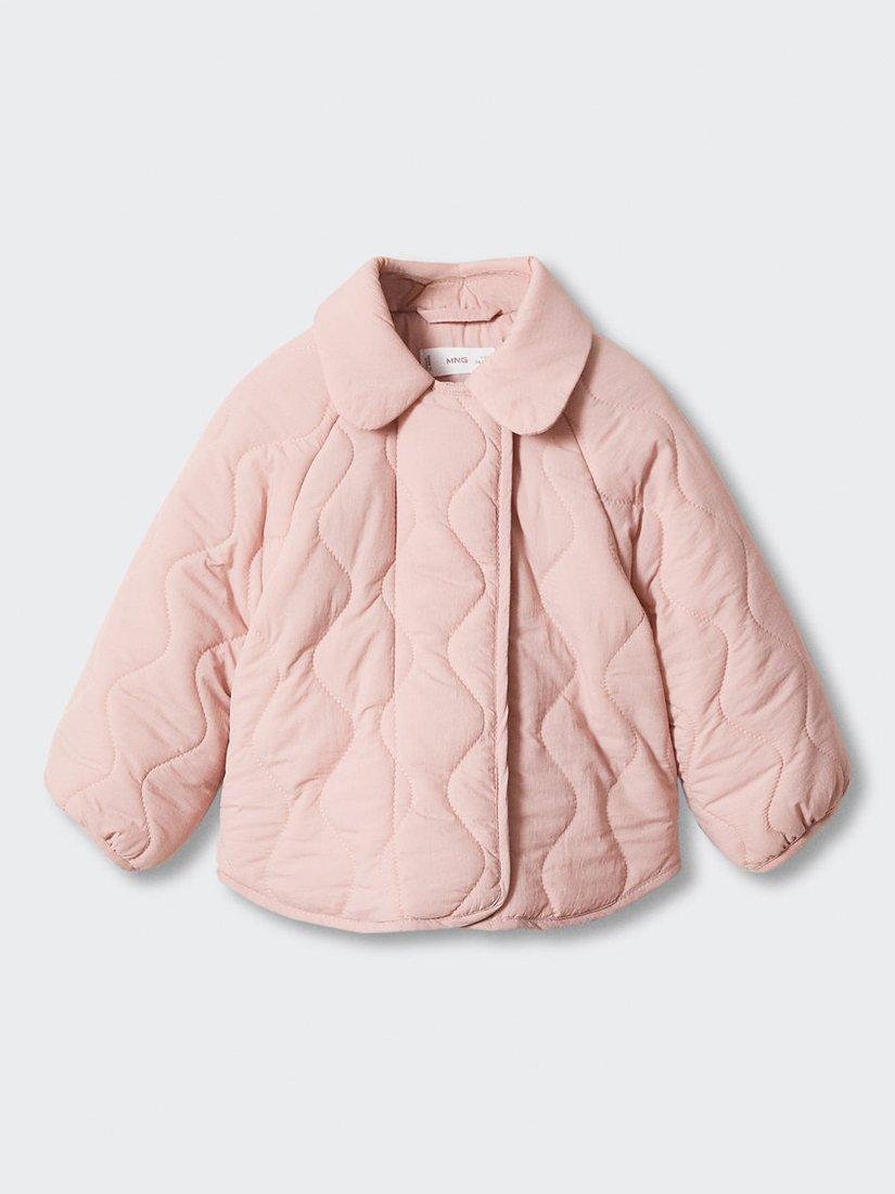Mango Baby Aladin Quilted Collar Coat, Pink