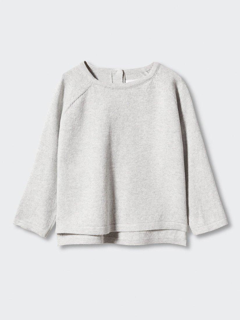 Mango Baby Jin Knit Cotton Blend Jumper, Grey