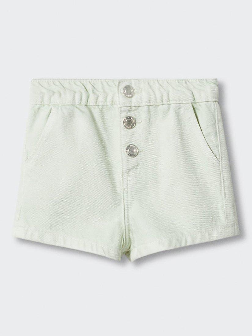 Mango Baby Pepi Buttoned Denim Shorts, Green