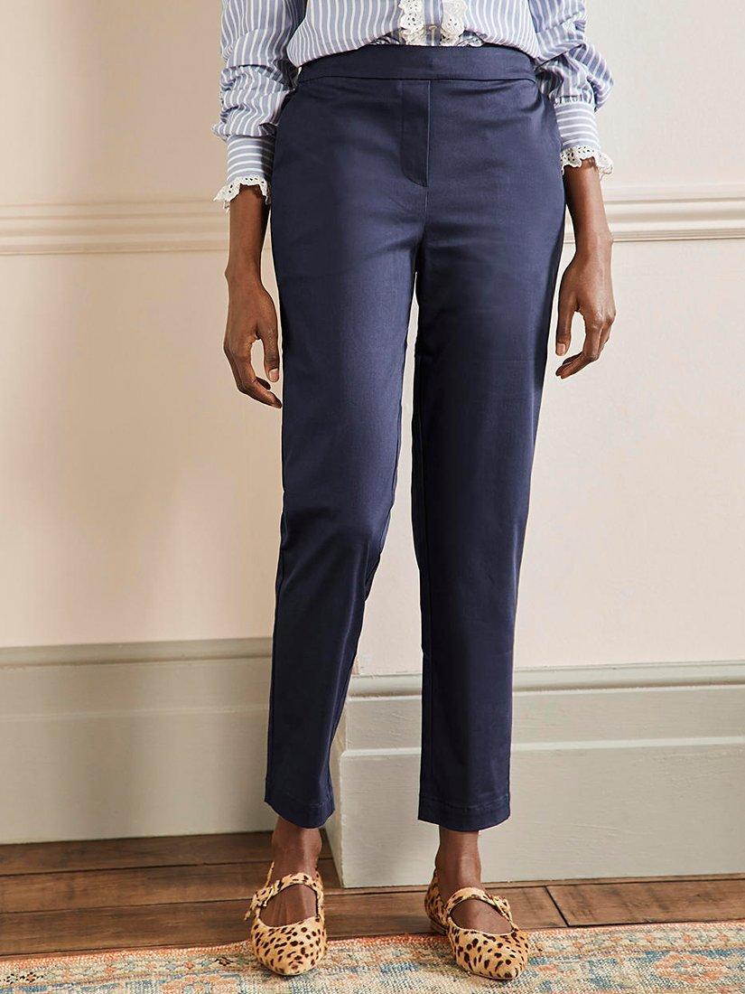 Boden Danby Pull On Trousers, Navy