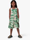 Whistles Kids' Poppy Waving Palms Dress, Pink/Multi