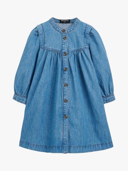 Whistles Kids'  Max Chambray Mini Dress, Denim, Denim