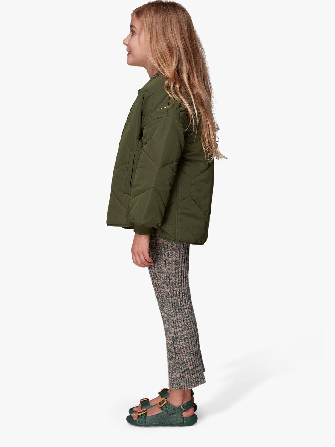 Product image 2 of 5, which shows Whistles Kids' Rib Knit Marl Flare Trousers, Multi, 3-4 years