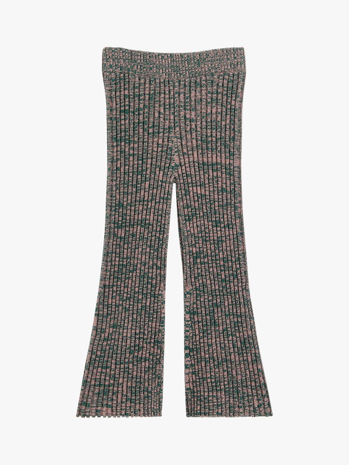 Product image 4 of 5, which shows Whistles Kids' Rib Knit Marl Flare Trousers, Multi, 3-4 years