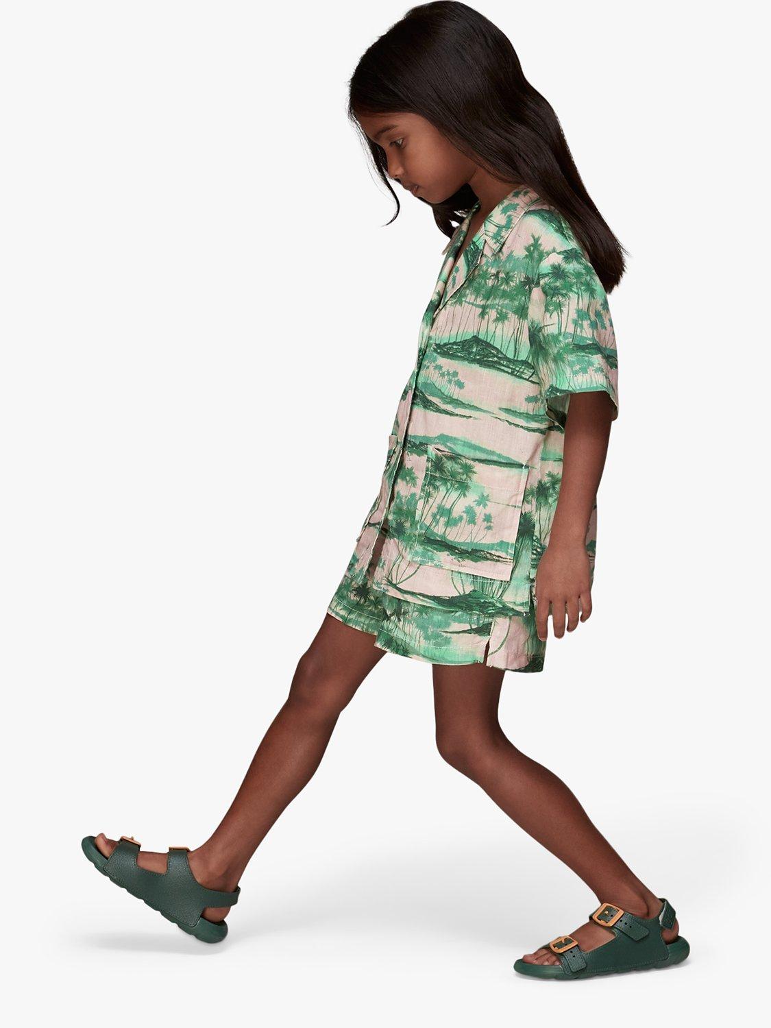 Product image 2 of 6, which shows Whistles Kids' Sammy Waving Palms Shorts, Pink/Multi, 5-6 years
