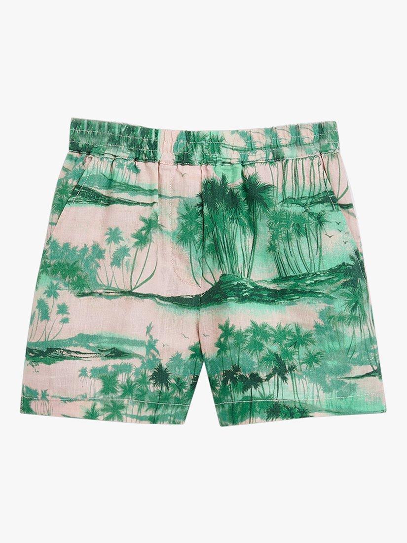 Product image 5 of 6, which shows Whistles Kids' Sammy Waving Palms Shorts, Pink/Multi, 5-6 years