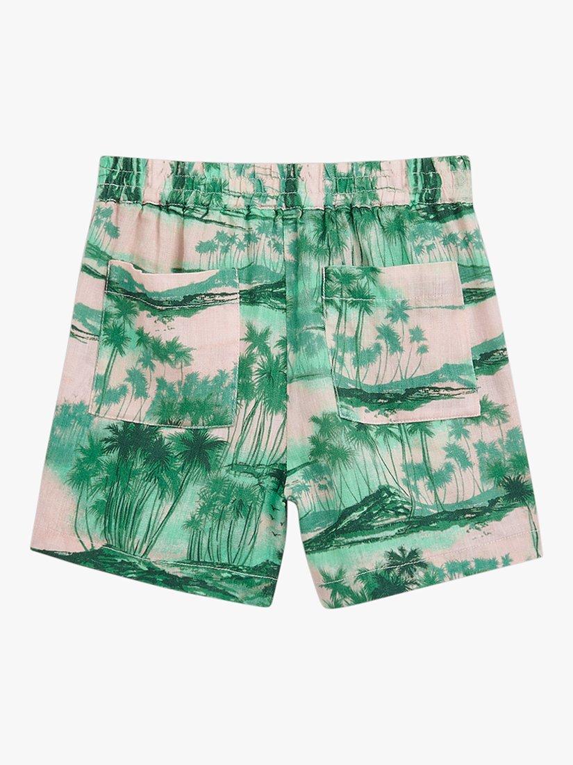 Product image 6 of 6, which shows Whistles Kids' Sammy Waving Palms Shorts, Pink/Multi, 5-6 years