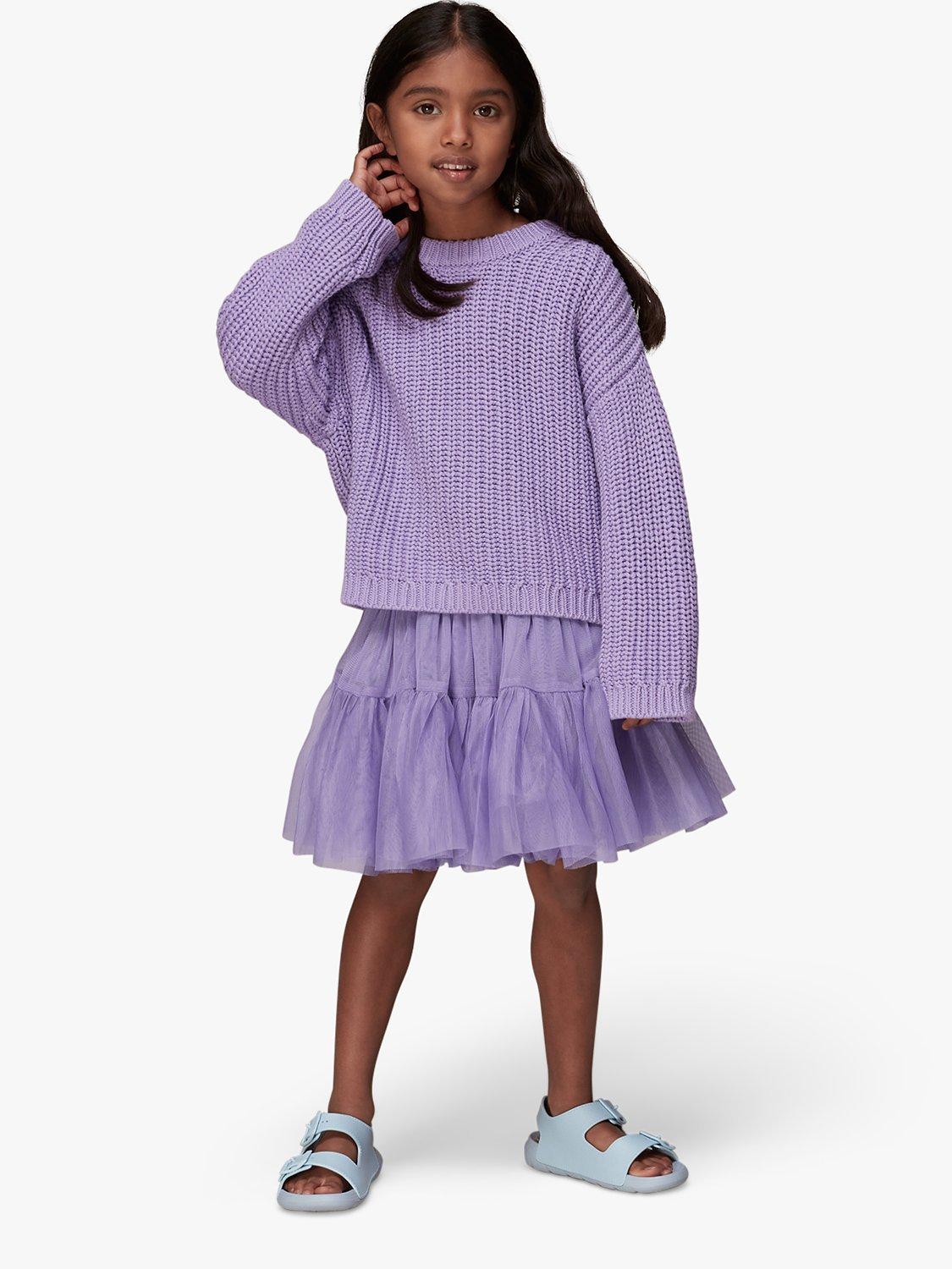 Product image 1 of 4, which shows Whistles Kids' Izzy Tulle Mini Skirt, Purple, 4-5 years
