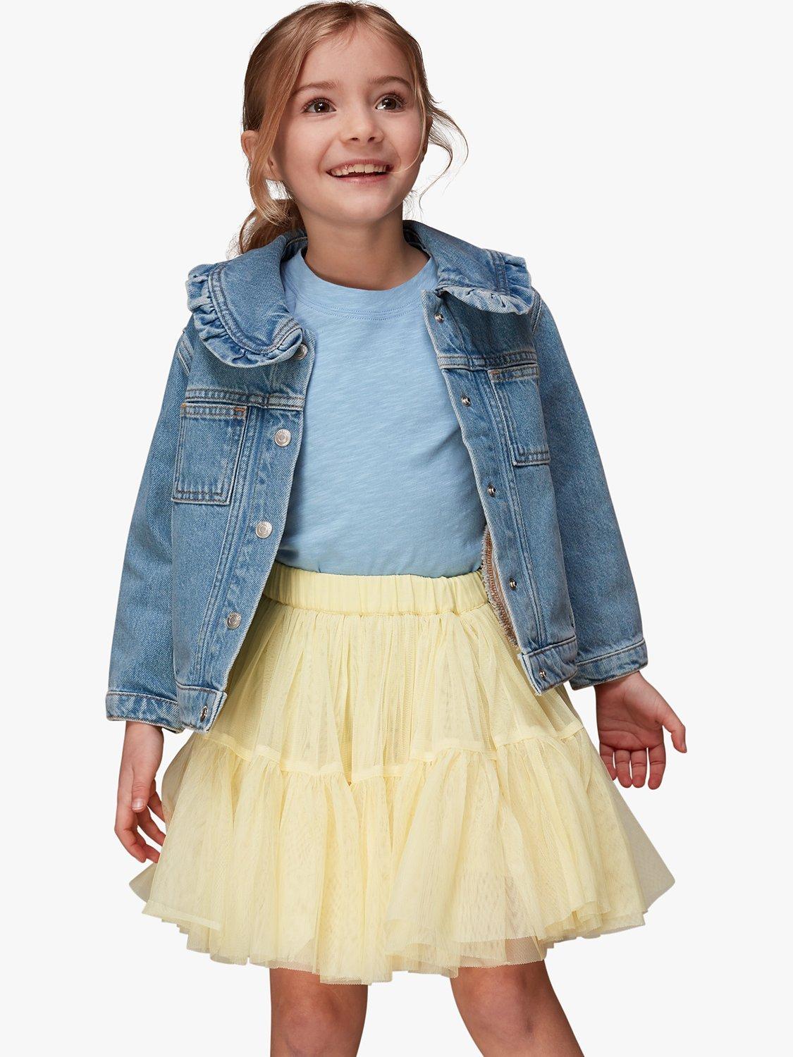 Product image 1 of 5, which shows Whistles Kids' Izzy Tulle Mini Skirt, Lemon, 3-4 years