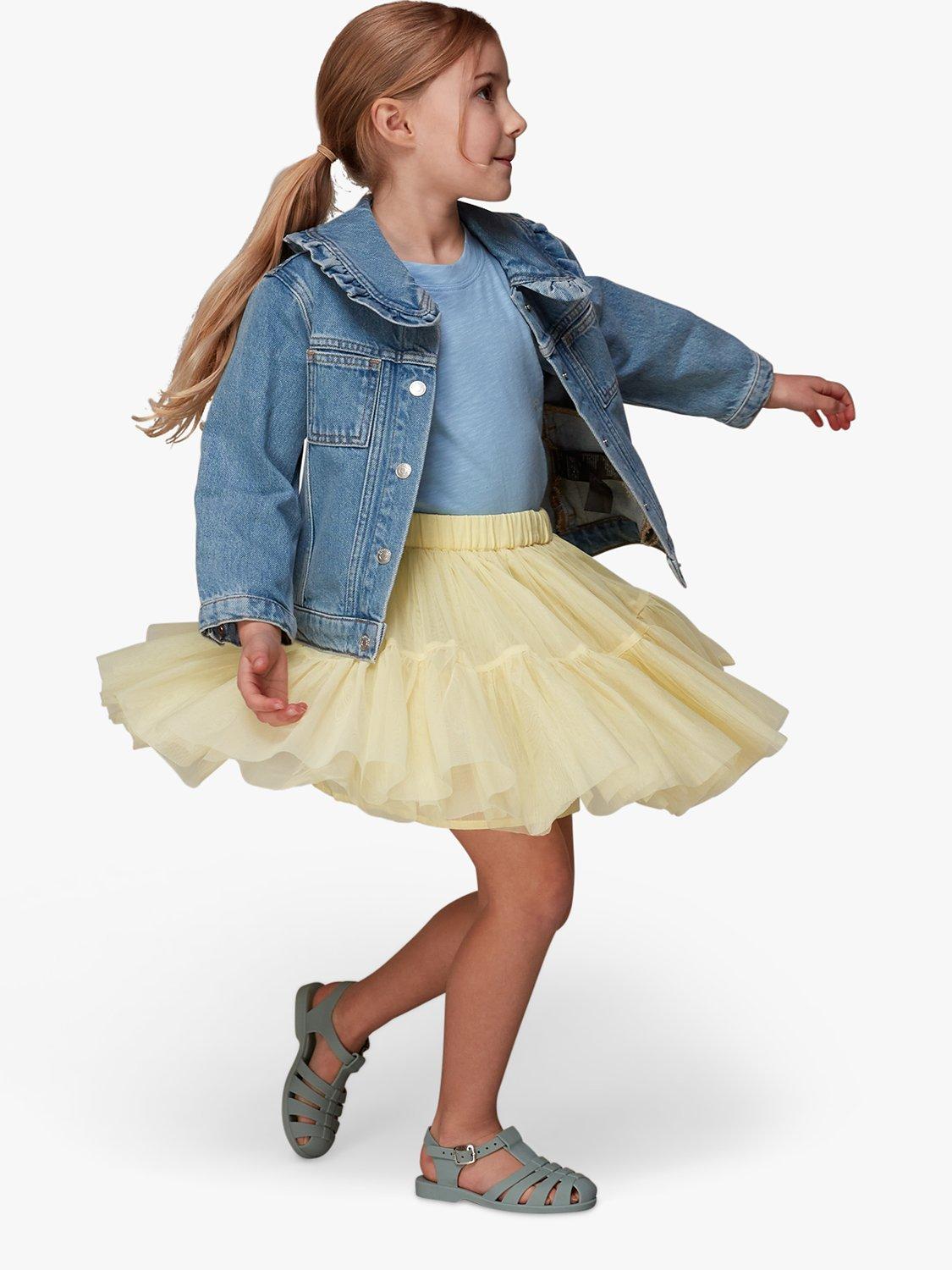 Product image 2 of 5, which shows Whistles Kids' Izzy Tulle Mini Skirt, Lemon, 3-4 years