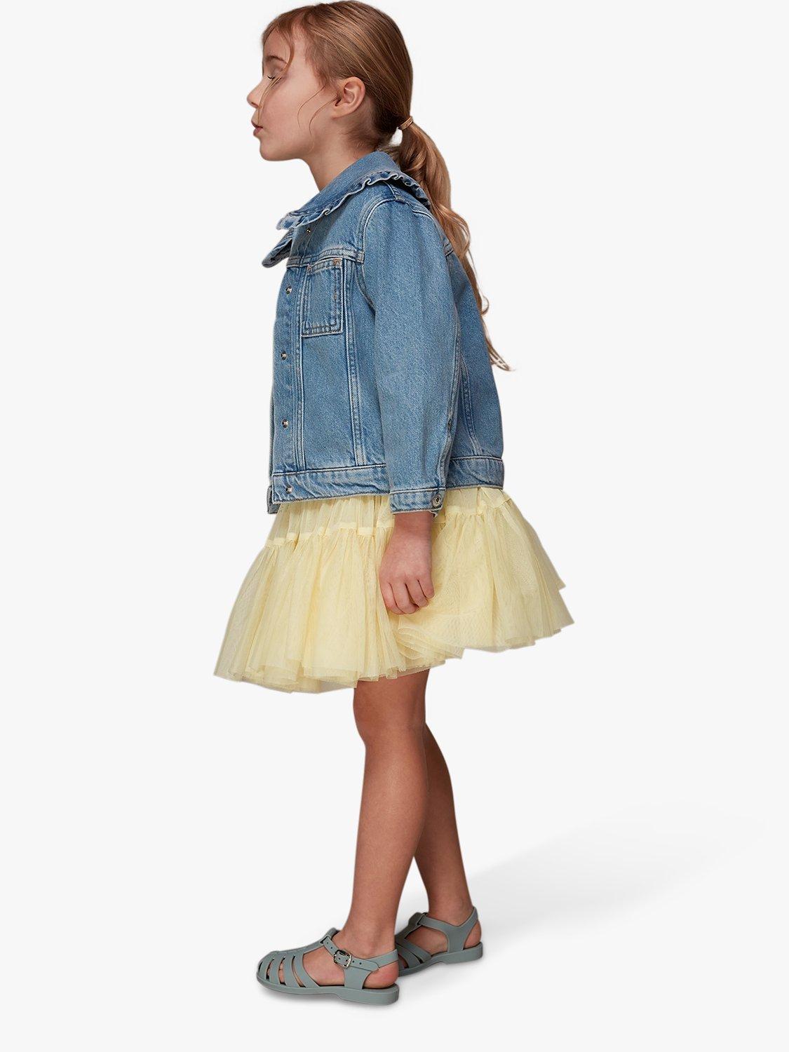 Product image 3 of 5, which shows Whistles Kids' Izzy Tulle Mini Skirt, Lemon, 3-4 years