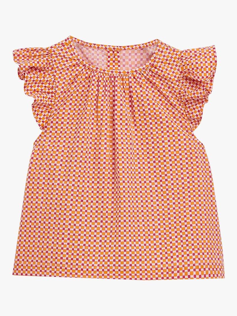 Product image 4 of 5, which shows Whistles Kids' Ditsy Square Ursula T-Shirt, Pink/Multi, 6-7 years
