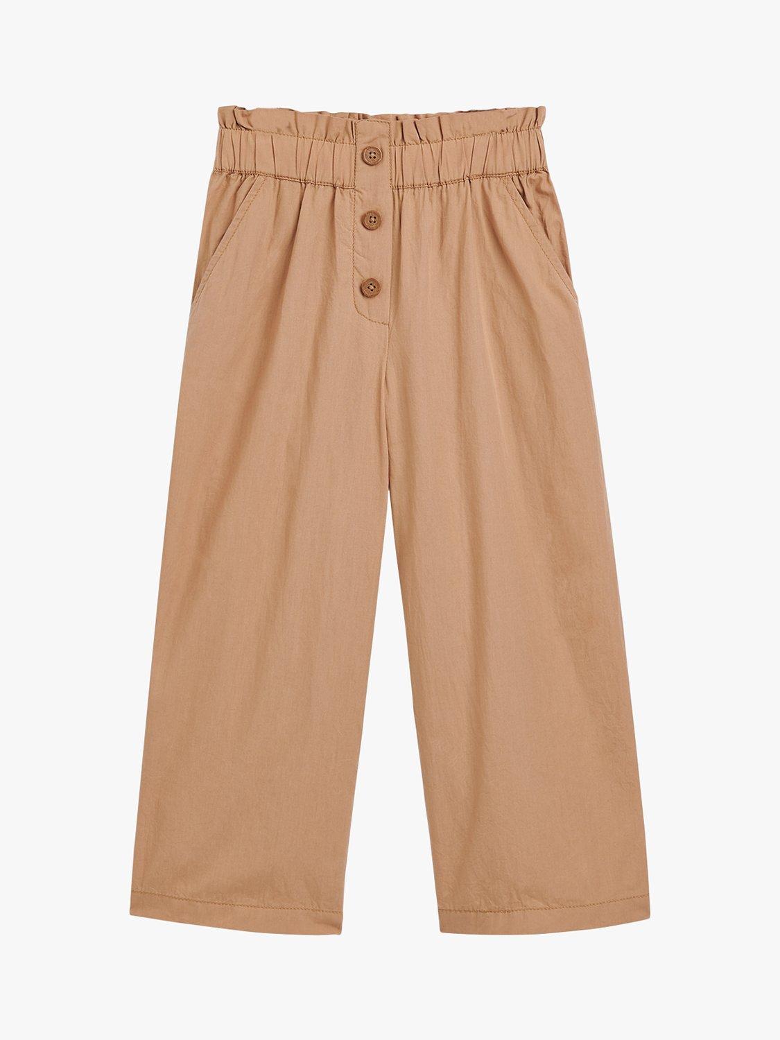 Product image 3 of 4, which shows Whistles Kids' Cove Cotton Wide Leg Trousers, Neutral, 8-9 years