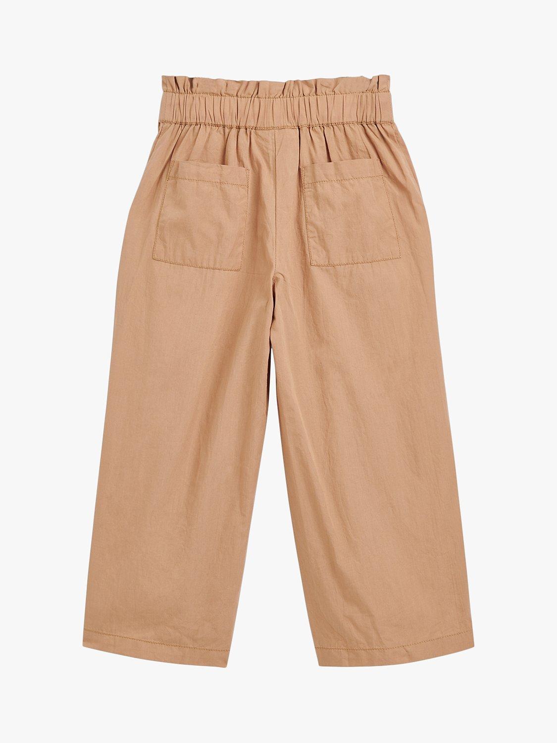 Product image 4 of 4, which shows Whistles Kids' Cove Cotton Wide Leg Trousers, Neutral, 8-9 years