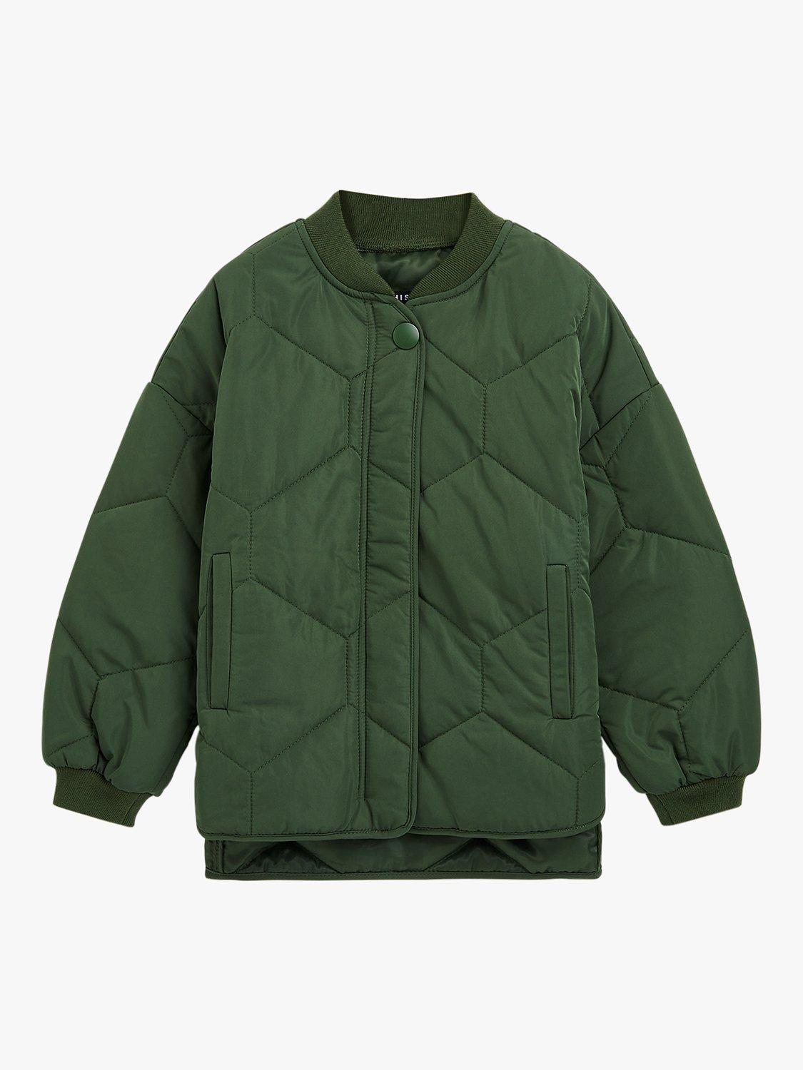 Product image 6 of 6, which shows Whistles Kids' Frida Quilted Coat, Khaki, 3-4 years