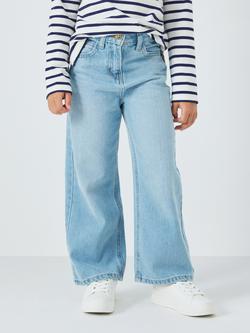 John Lewis Girls' Wide Leg Jeans, Blue, Blue