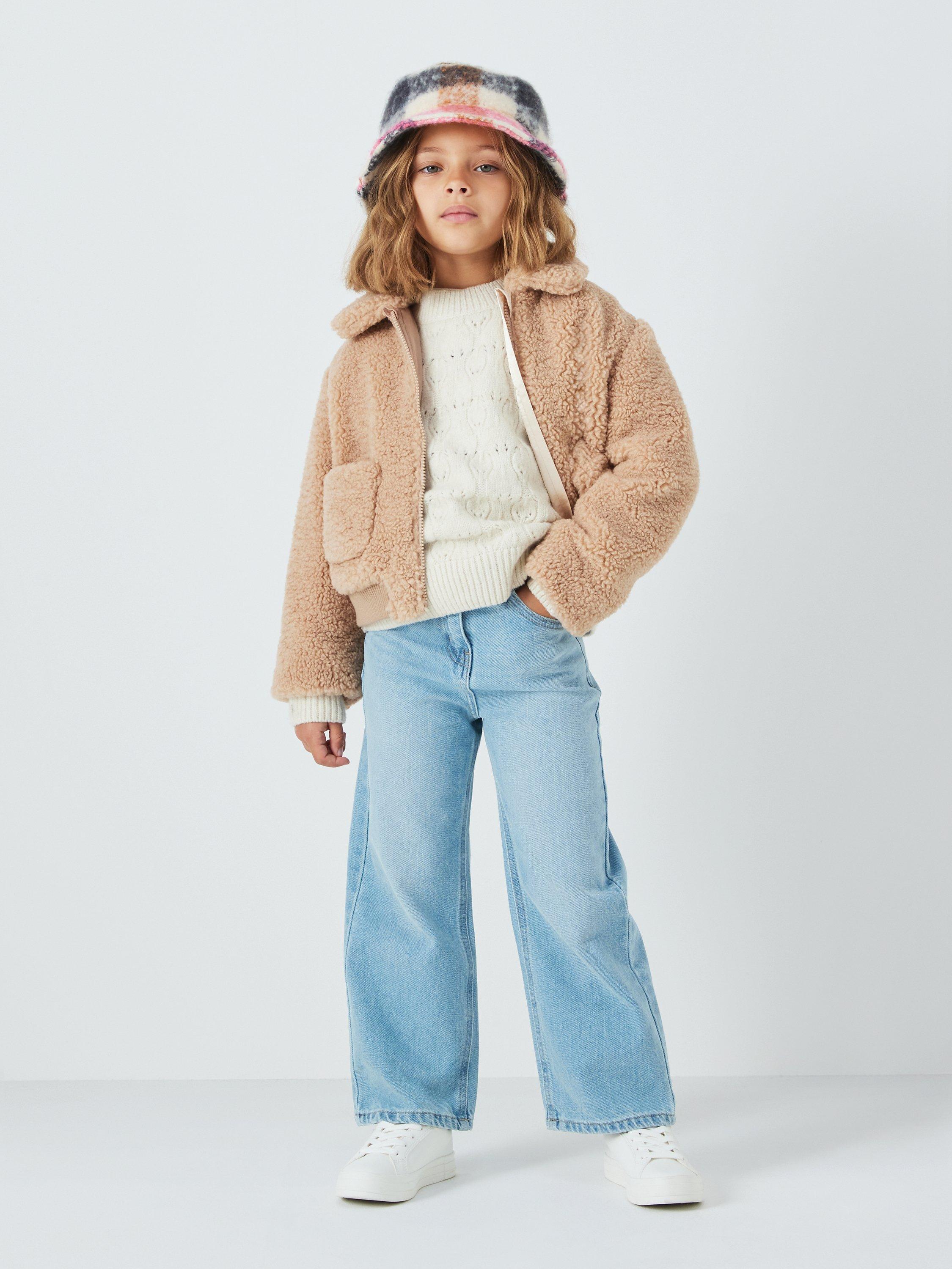 Product image 2 of 6, which shows John Lewis Girls' Wide Leg Jeans, Blue, 3 years
