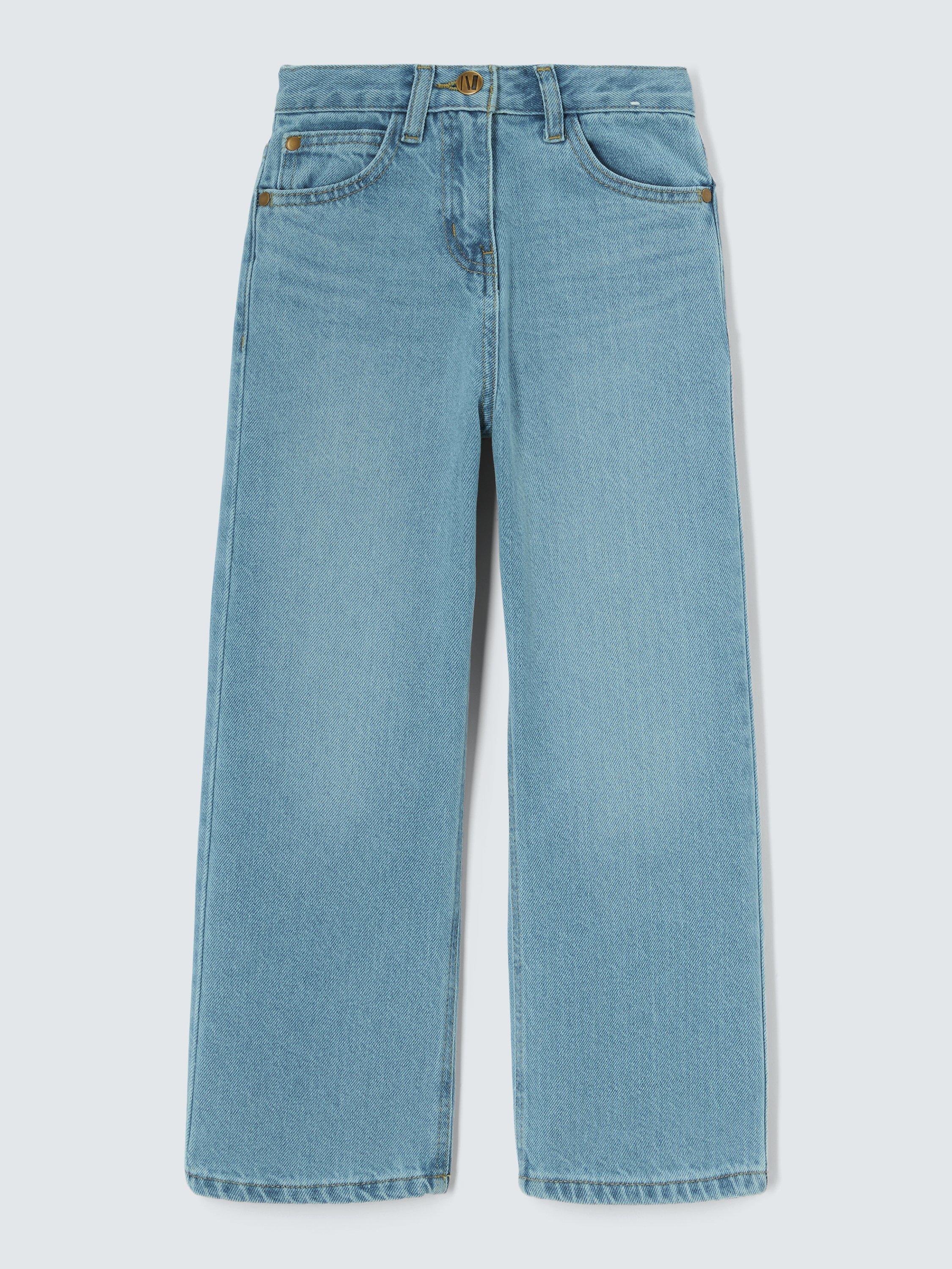 Product image 3 of 6, which shows John Lewis Girls' Wide Leg Jeans, Blue, 3 years