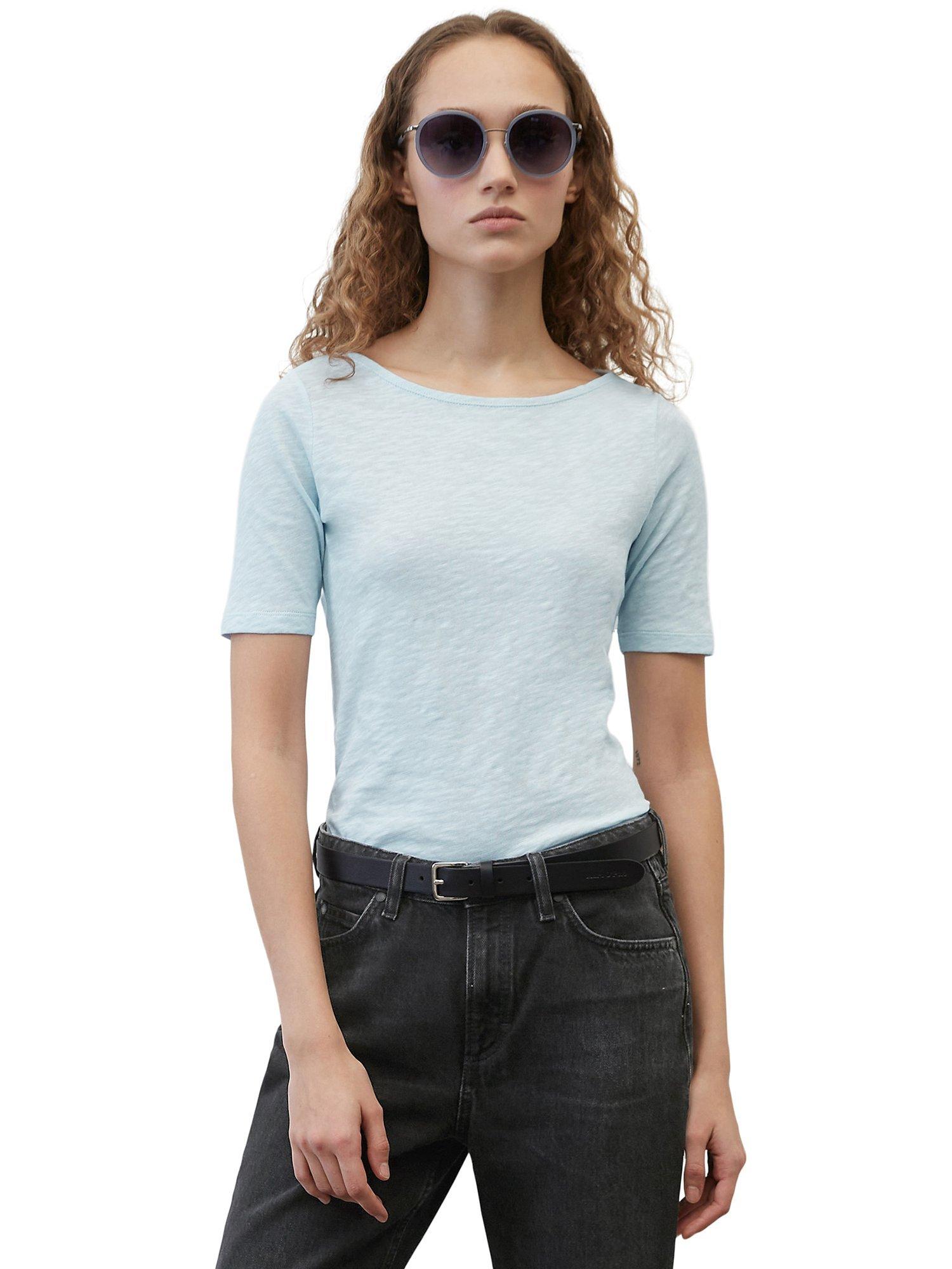 Marc O'Polo Bateau Neck Short Sleeve Cotton T-Shirt, Spring Sky