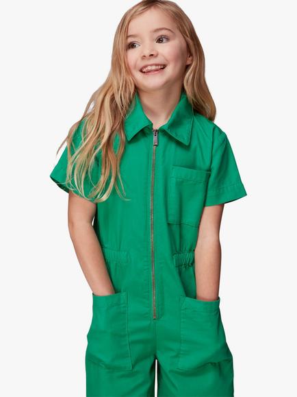 Whistles Kids' Ryley Jumpsuit, Green - view 2, Green