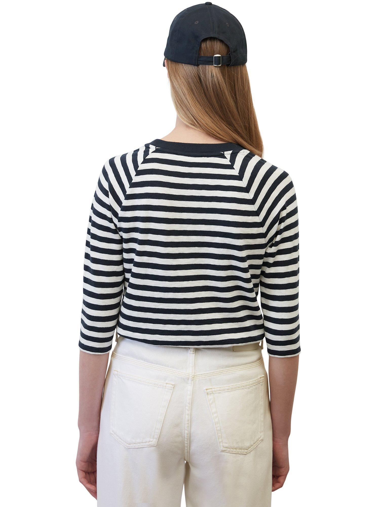 Product image 2 of 6, which shows Marc O'Polo Denim Striped Jersey Cotton T-Shirt, Multi/Navy Teal, L