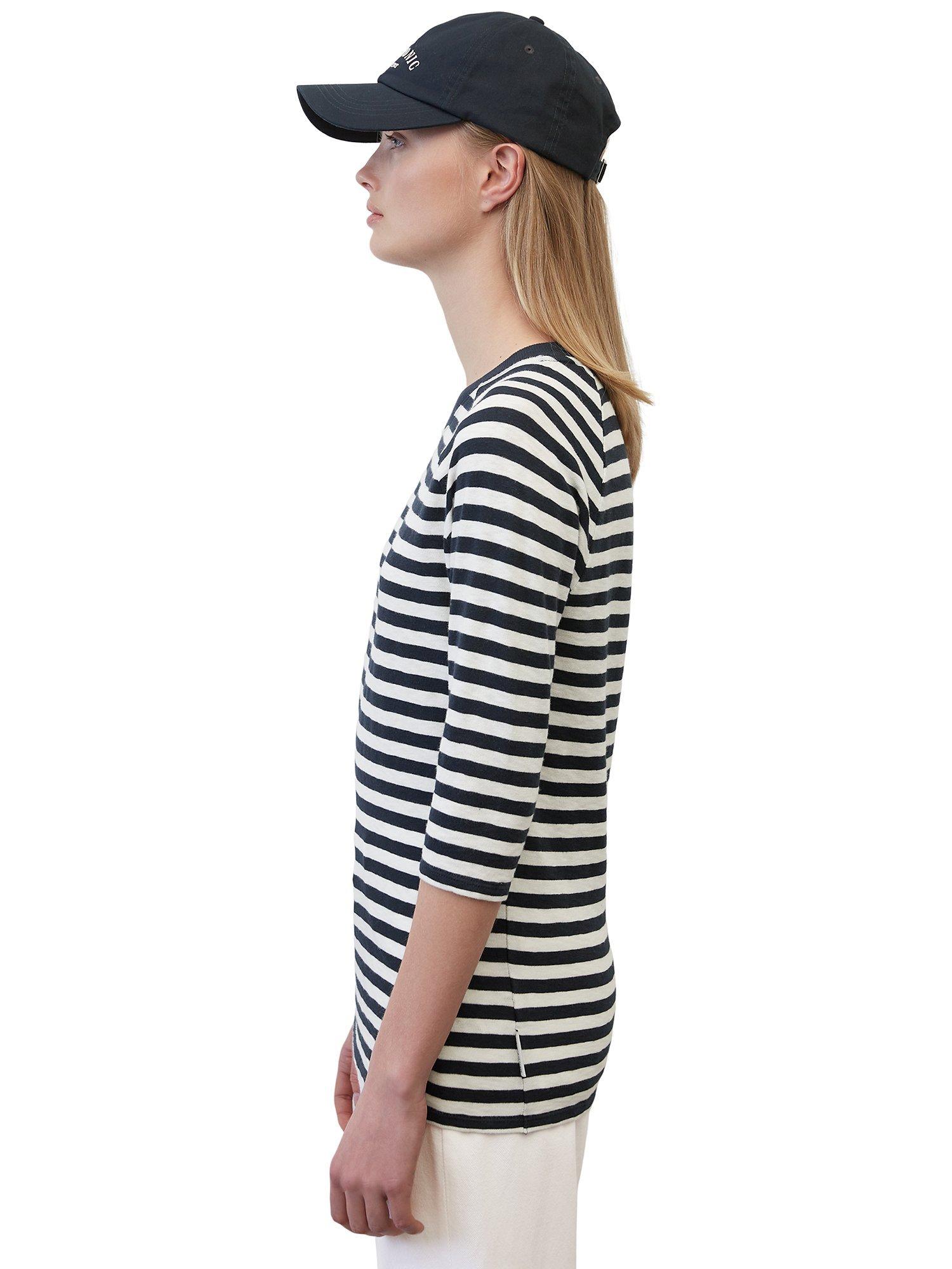 Product image 5 of 6, which shows Marc O'Polo Denim Striped Jersey Cotton T-Shirt, Multi/Navy Teal, L