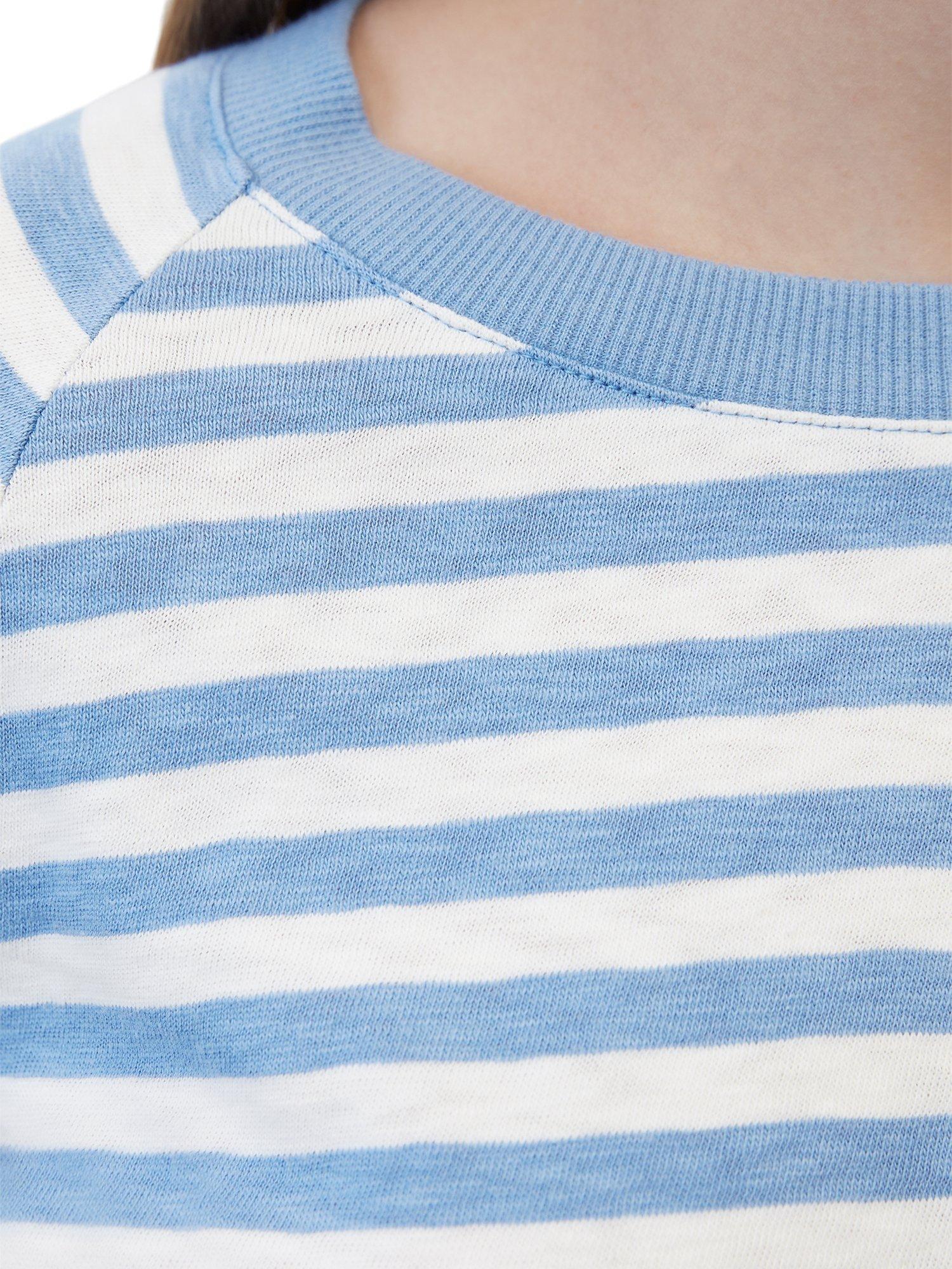Product image 4 of 6, which shows Marc O'Polo Denim Striped Jersey Cotton T-Shirt, Multi/Soft Sky Blue, XS
