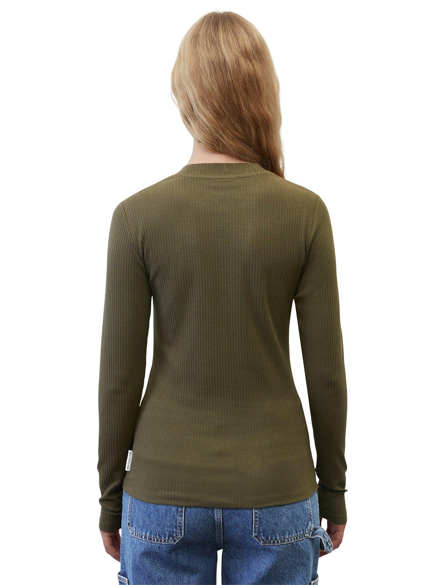 Product image 2 of 6, which shows Marc O'Polo Ribbed Long Sleeve Top, Dakota Shadow, XL