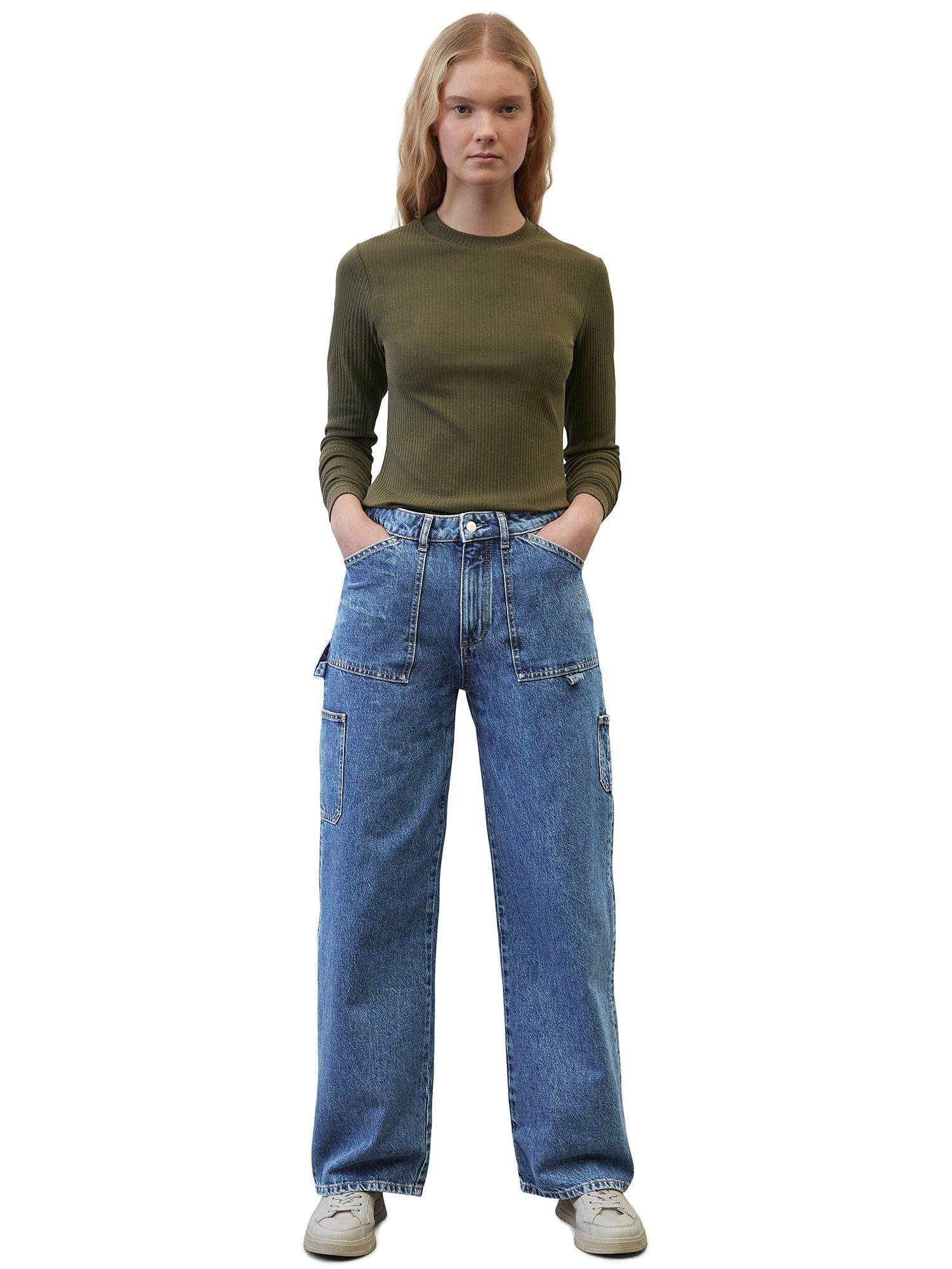 Product image 3 of 6, which shows Marc O'Polo Ribbed Long Sleeve Top, Dakota Shadow, XL