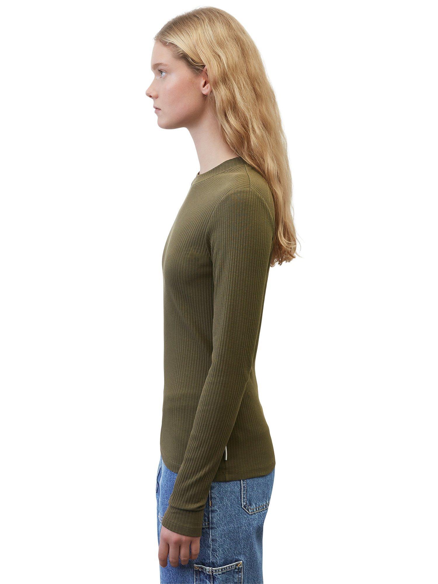 Product image 5 of 6, which shows Marc O'Polo Ribbed Long Sleeve Top, Dakota Shadow, XL