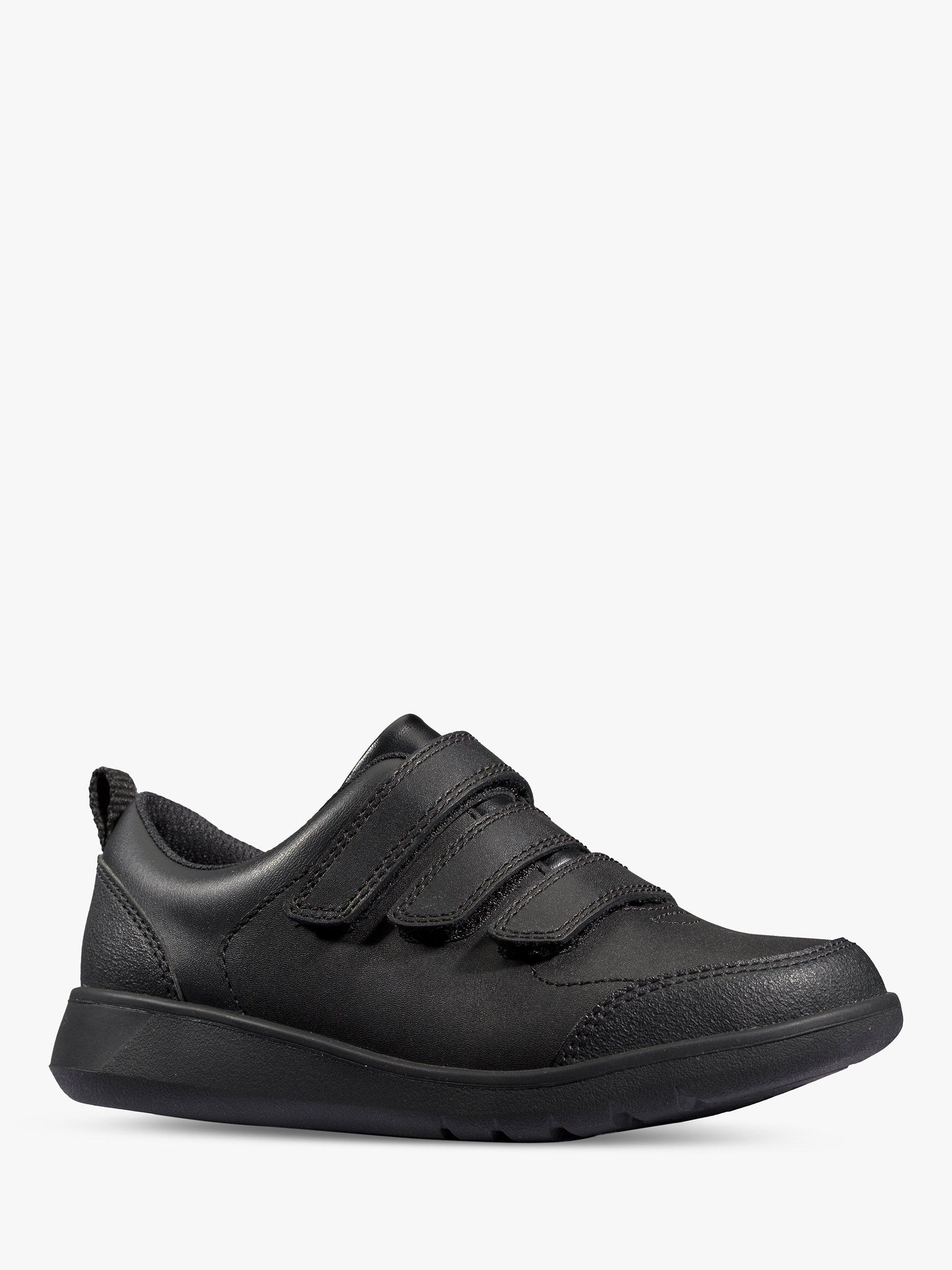 Clarks Kids Scrape Sky Leather School Shoes Black