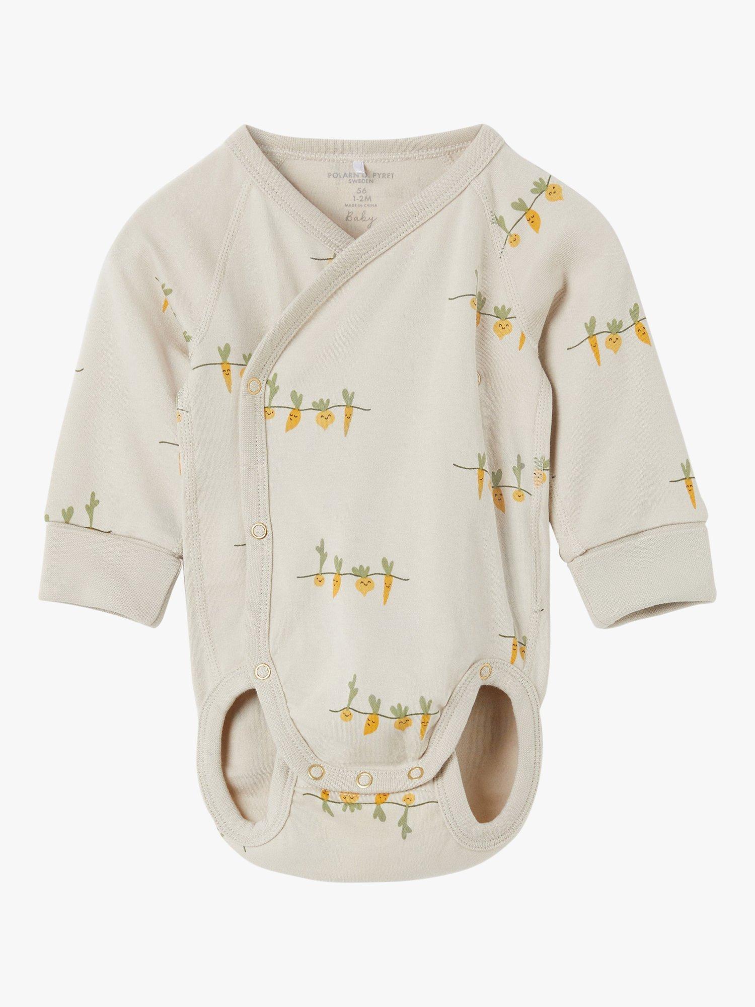 Polarn O. Pyret Baby BB Veg Wrap Bodysuit, Natural